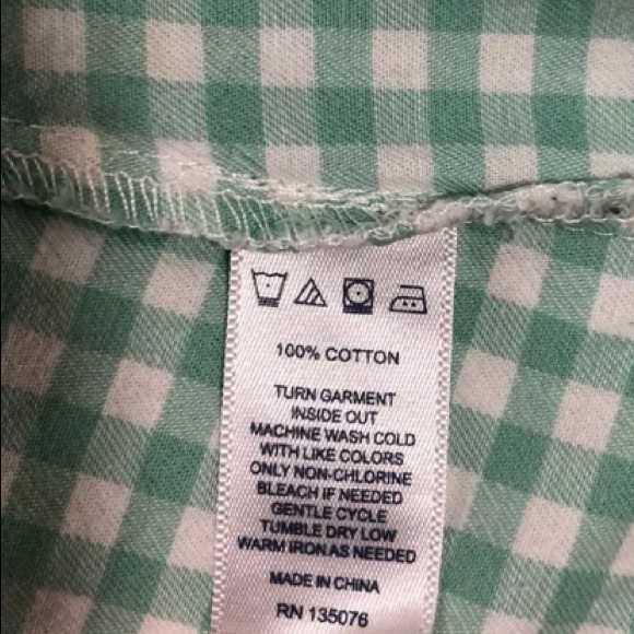 C Wonder Blouse S Aqua Green Check Shrunken Boyfit - Picture 7 of 8